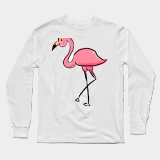 Cute Flamingo Drawing Long Sleeve T-Shirt